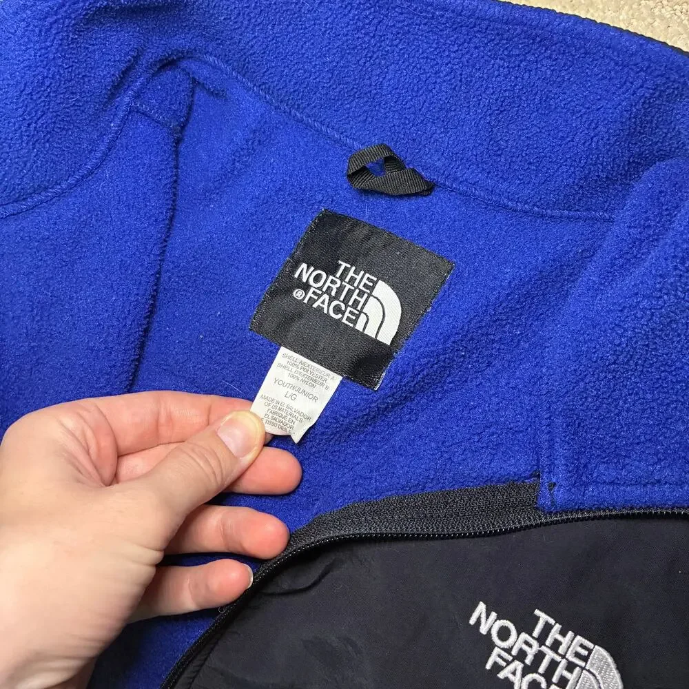 The North Face Youth Boys L Blue Denali Fleece Full Zip Jacket